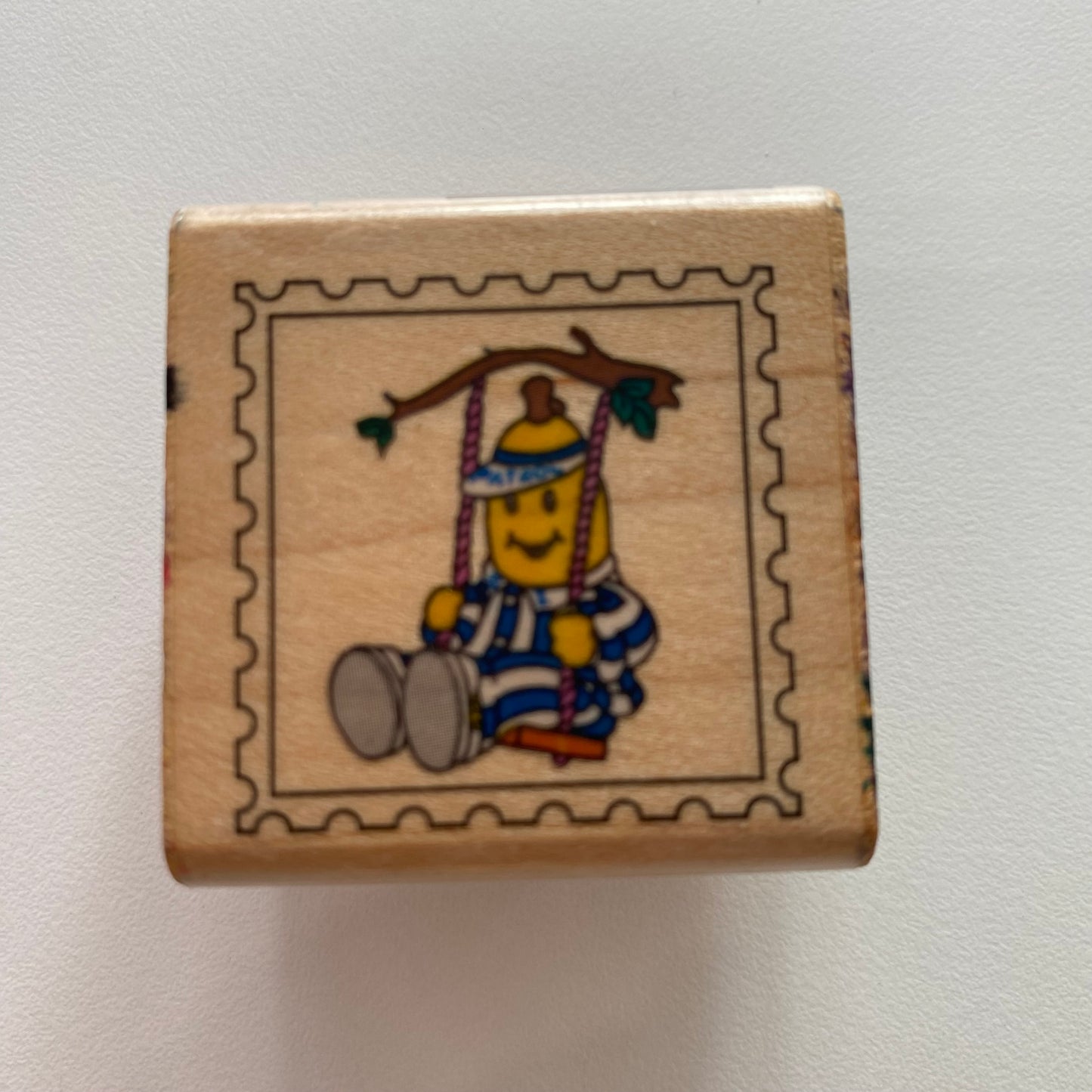 Vintage Bananas In Pyjamas Wooden Stamp
