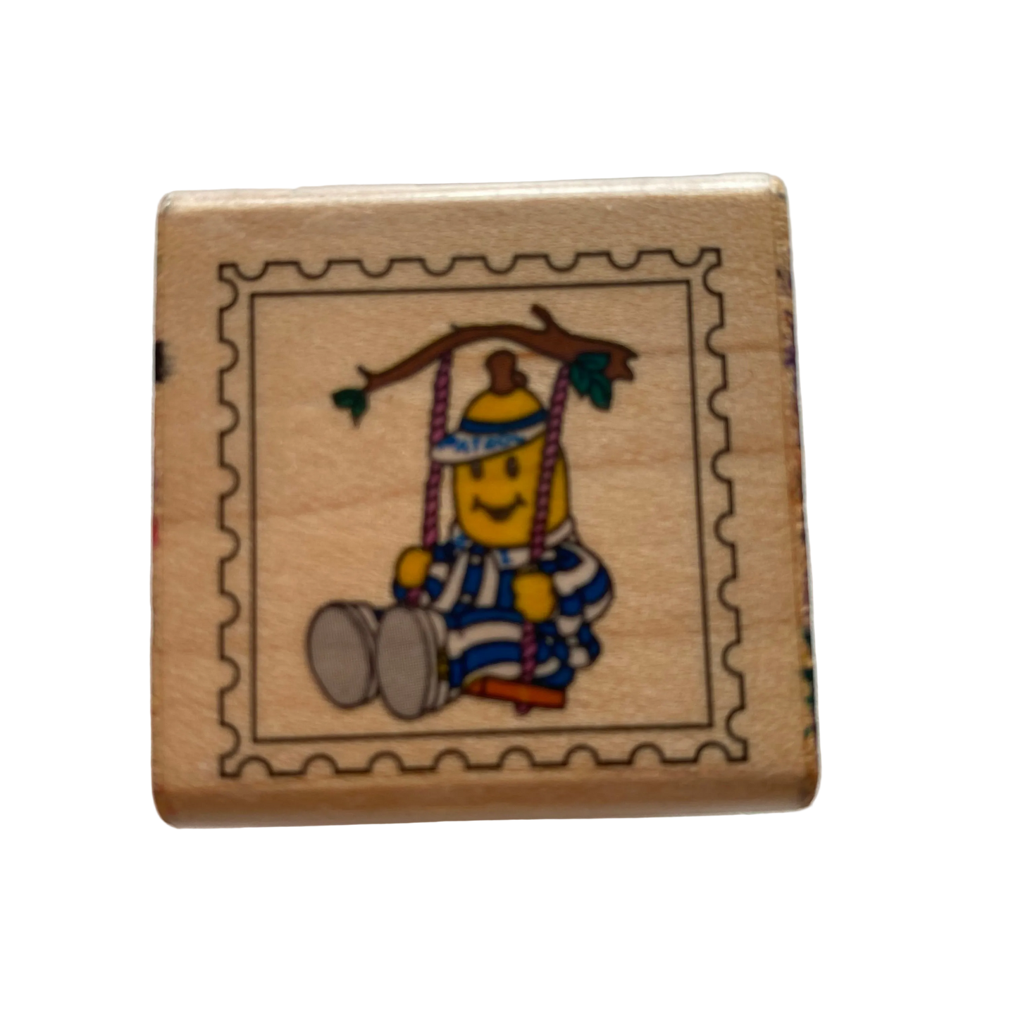 Vintage Bananas In Pyjamas Wooden Stamp
