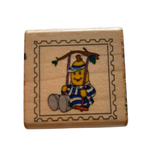 Vintage Bananas In Pyjamas Wooden Stamp