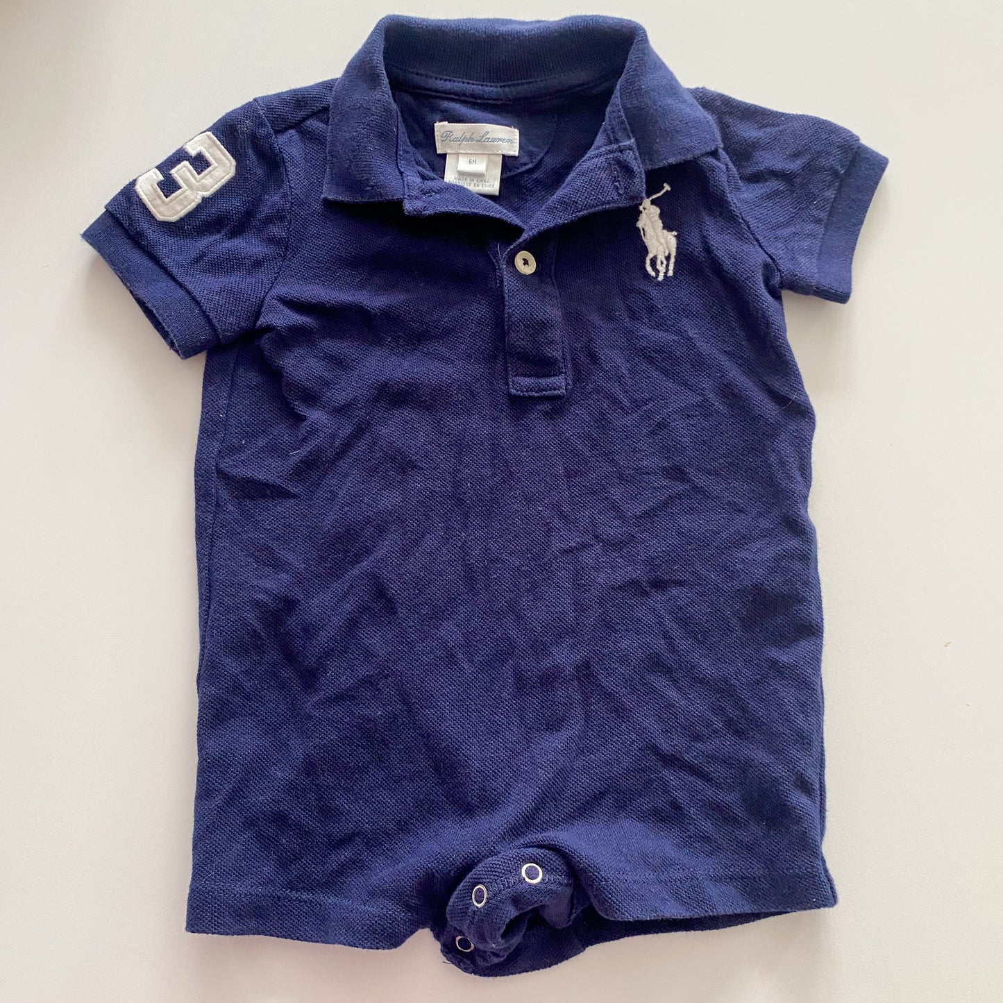 Ralph Lauren Navy Romper - Size 6M
