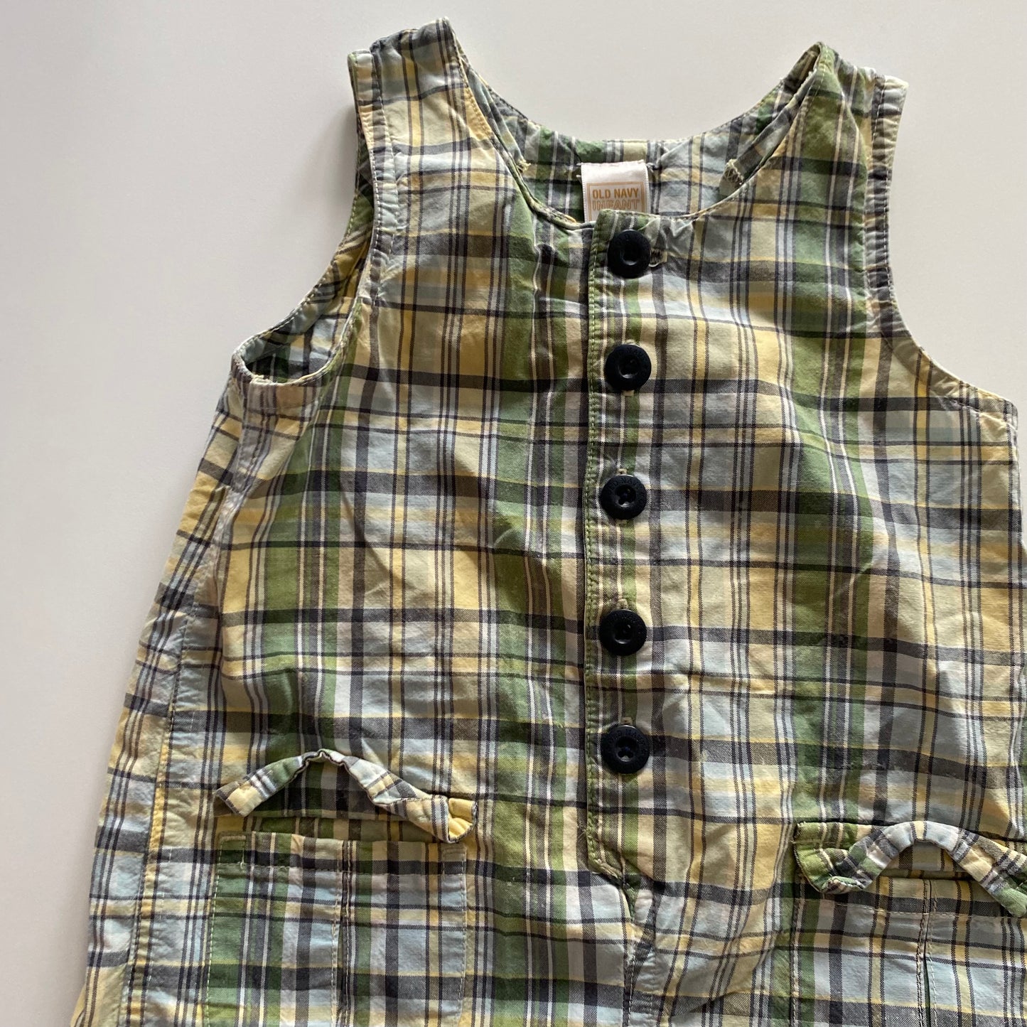 Old Navy Tartan Shortalls - Size 1