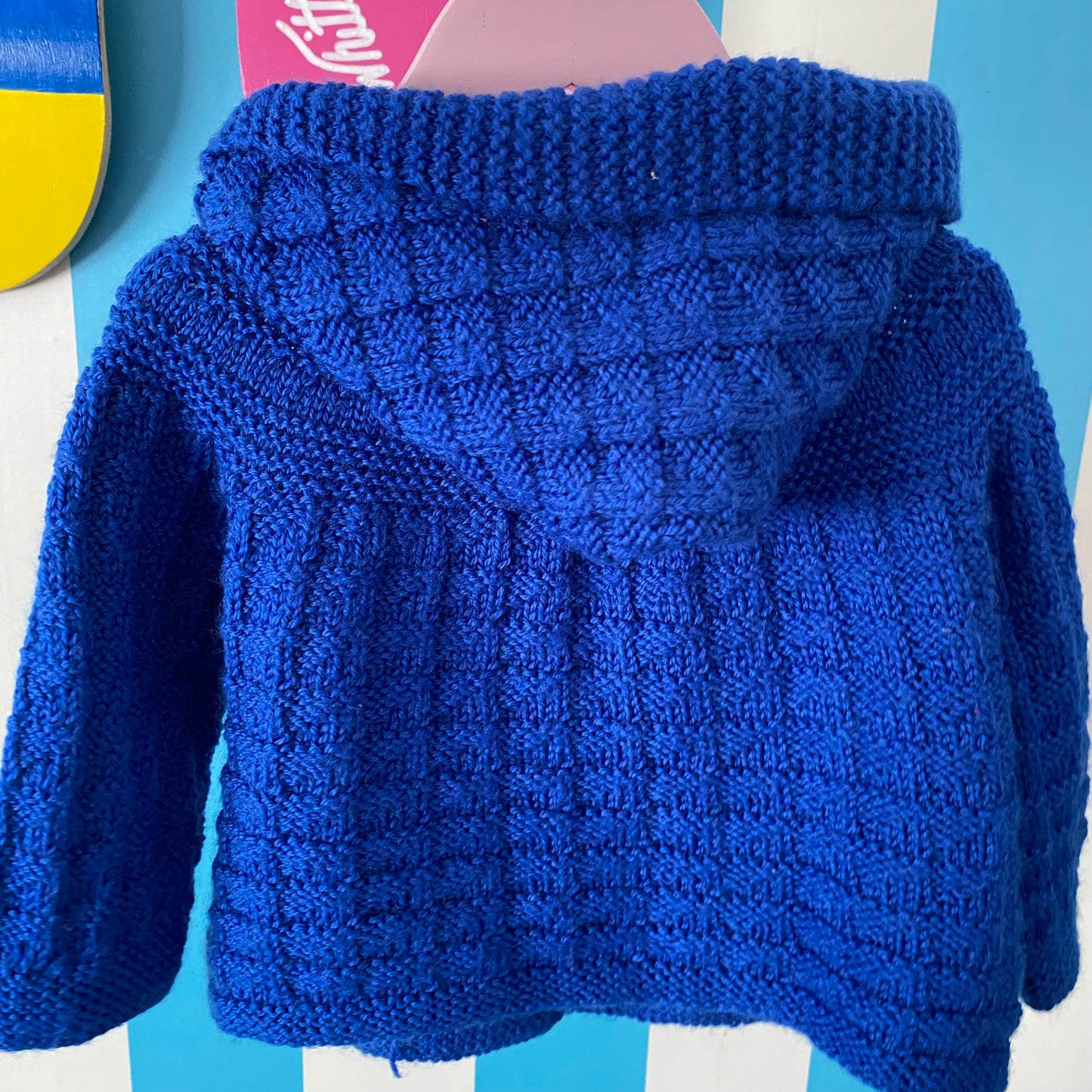 Handmade Knit Hooded Cardigan - Size 1-2Y