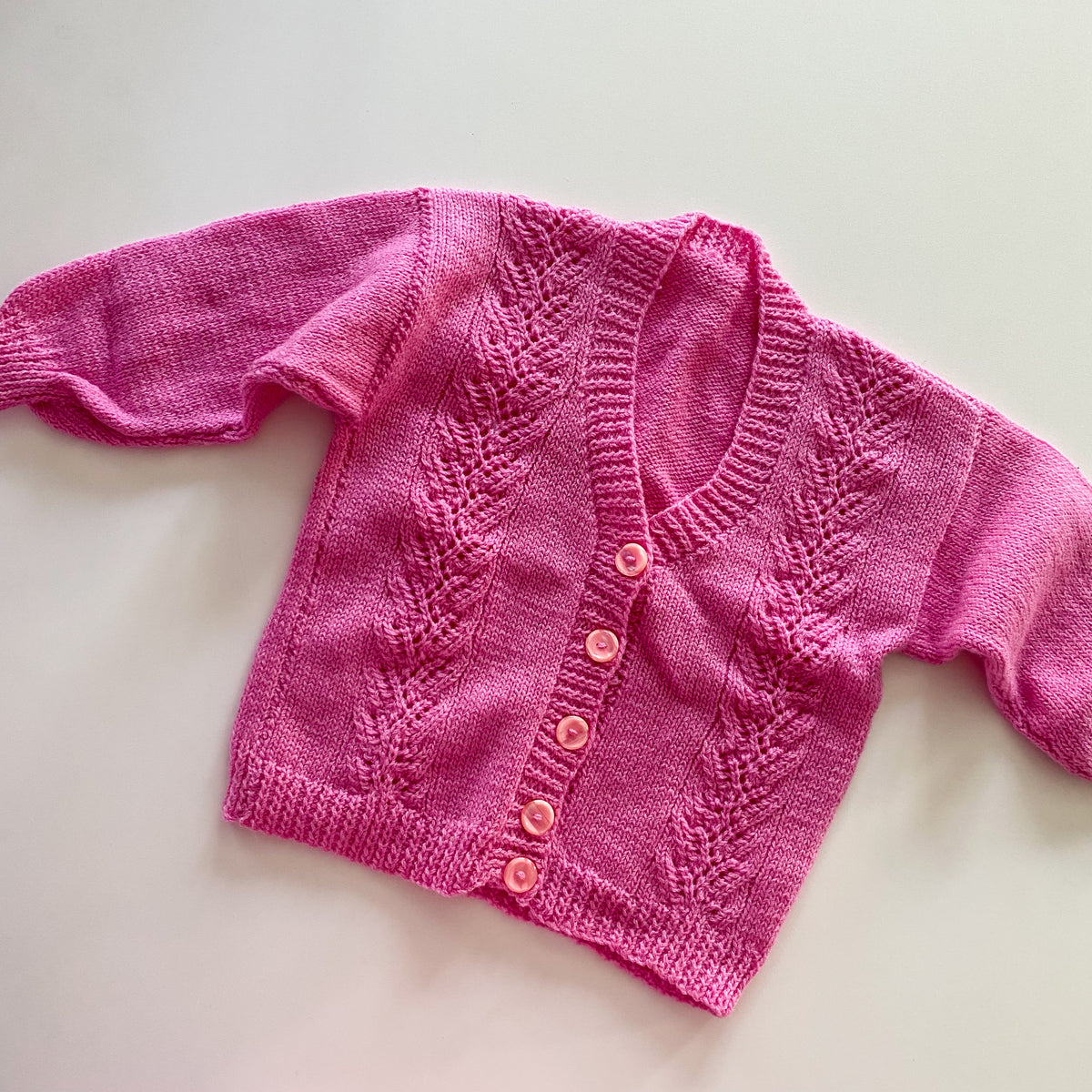 Handmade Pink Knit Cardigan - Size 1