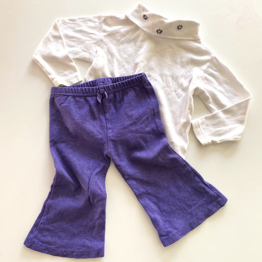 Y2K Skivvy & Flare Pants - Size 1-2Y