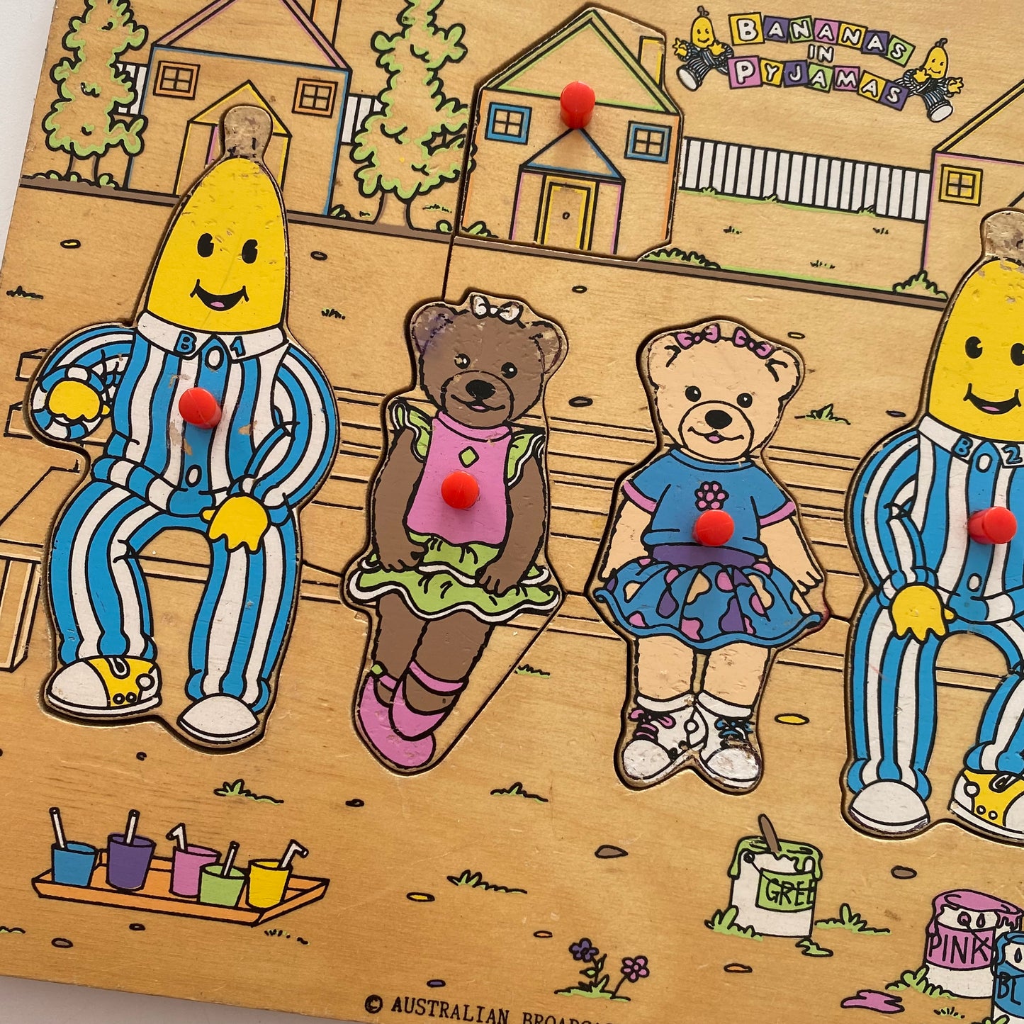 Vintage Bananas In Pyjamas Wooden Puzzle