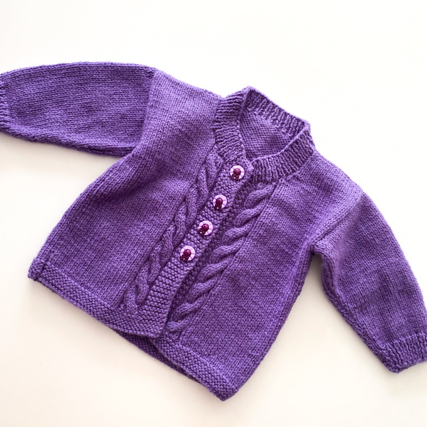 Handmade Purple Knit Cardigan - Size 1