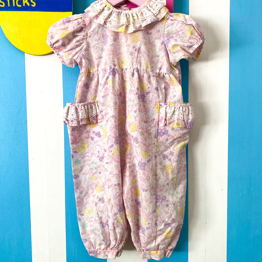 Vintage Floral Romper - Size 2