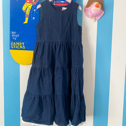 Vintage Tickled Pink Denim Dress - Size 7