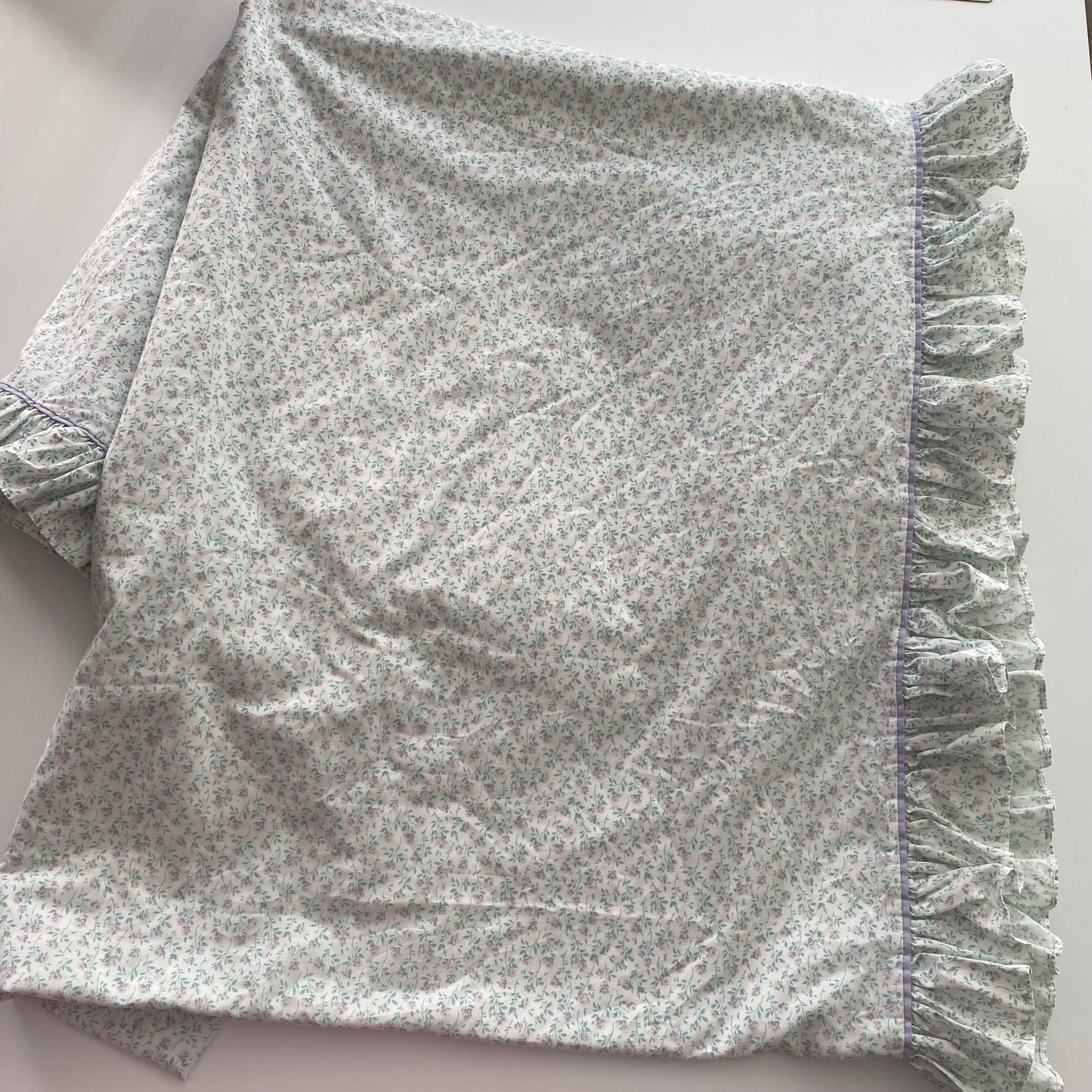 Vintage Floral Ruffle Edge Single Duvet Cover