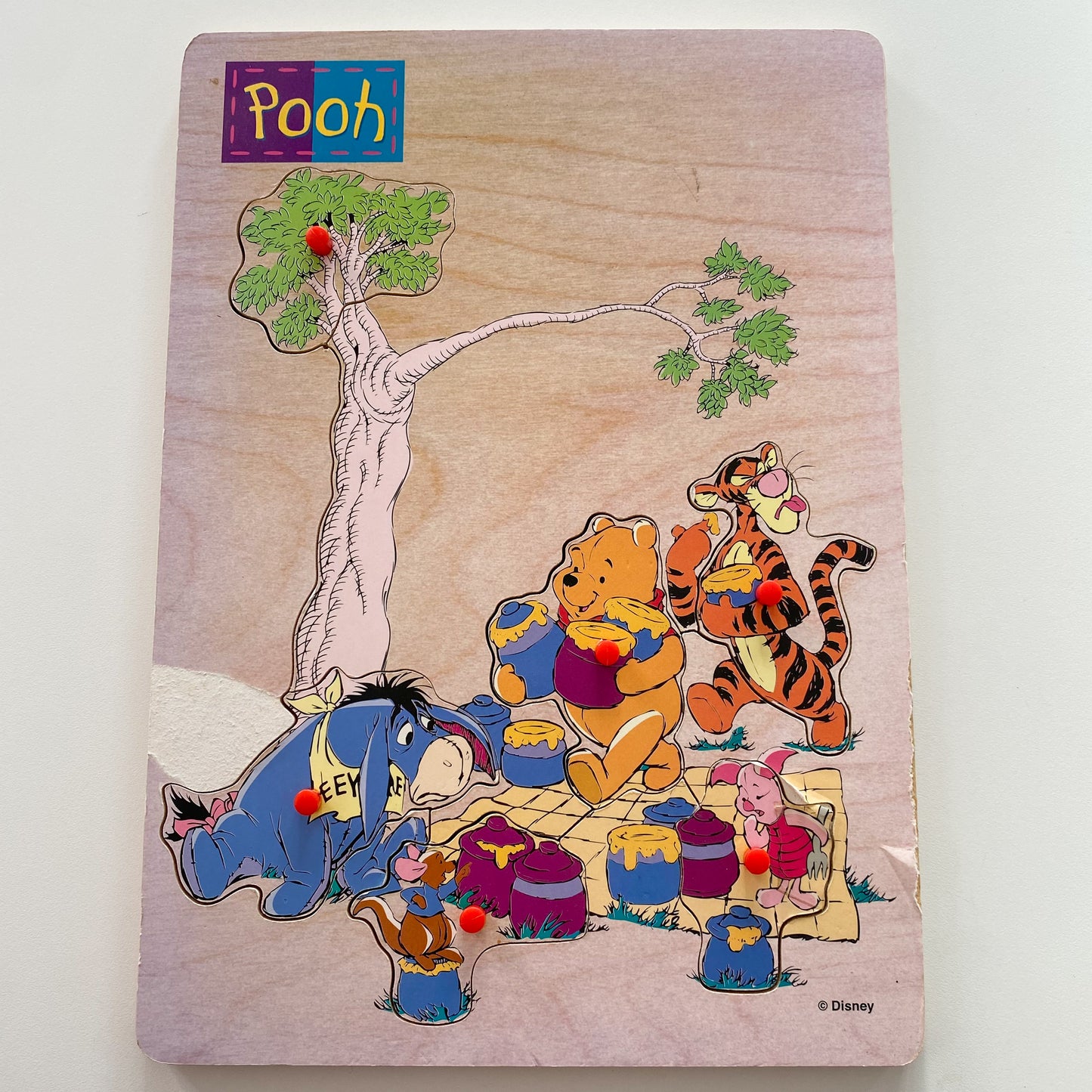Vintage Disney Winnie The Pooh Wooden Puzzle