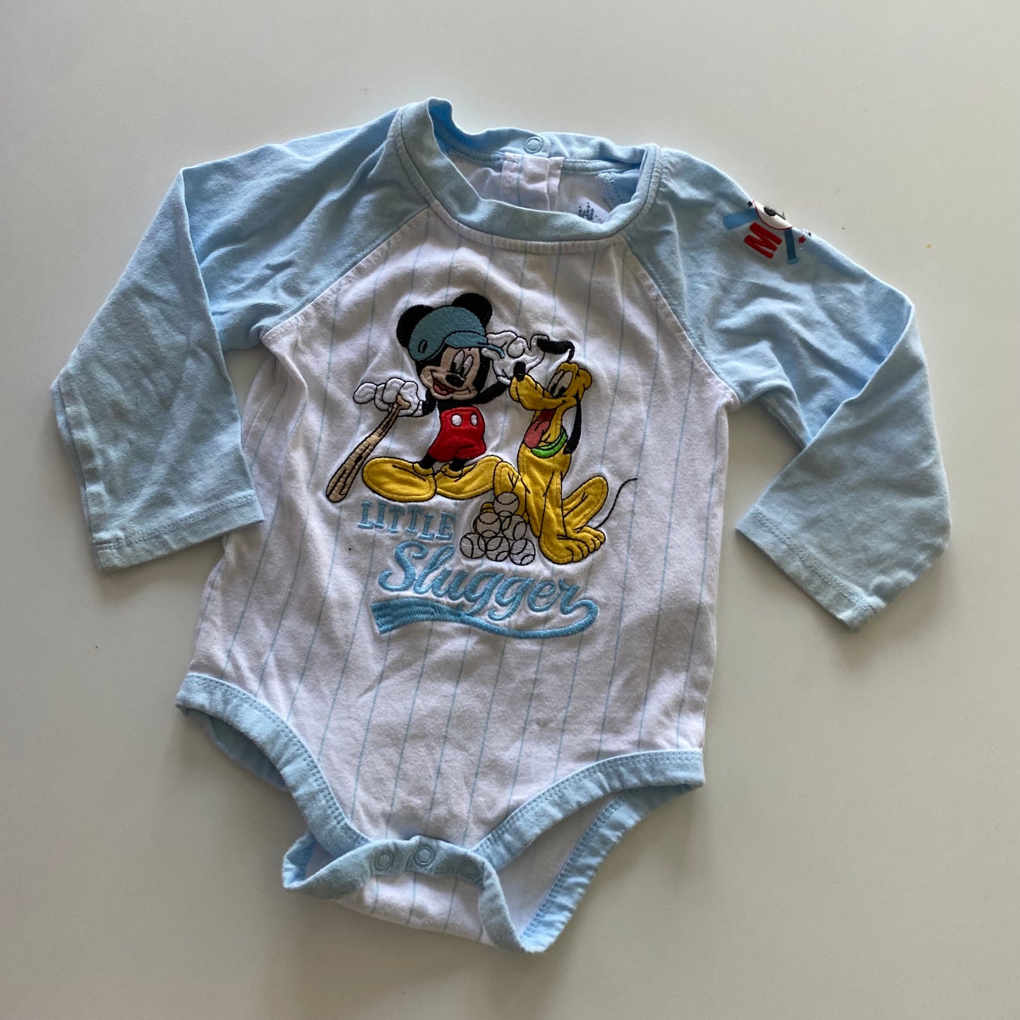 Disney Mickey Mouse Baseball Romper - Size 12-18M