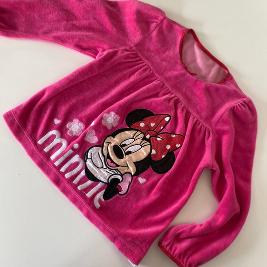 Minnie Mouse Velour Top - Size 2-3Y