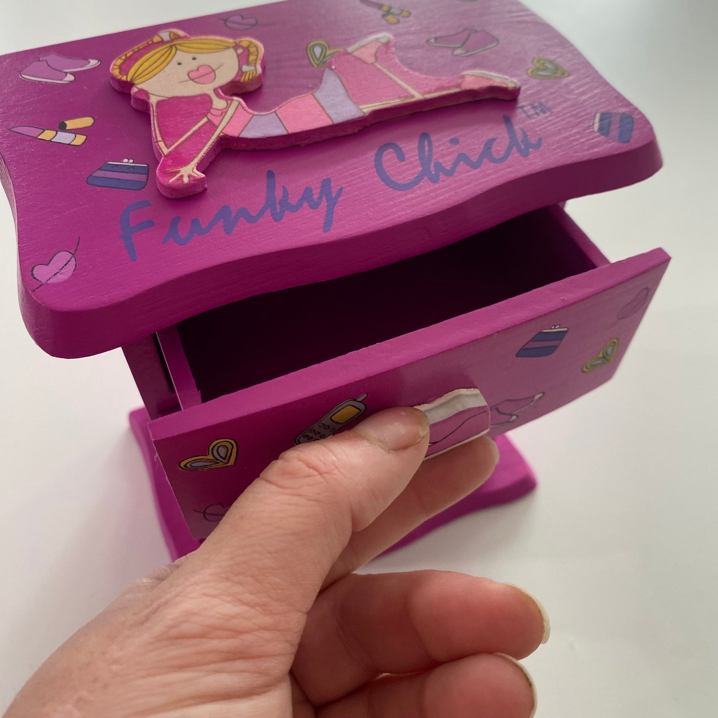 Y2K Funky Chick Wooden Jewellery/Trinket Drawers (NEW)