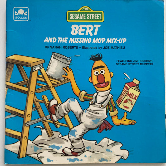 Vintage Sesame Street Bert & The Missing Mop Mix-Up Book