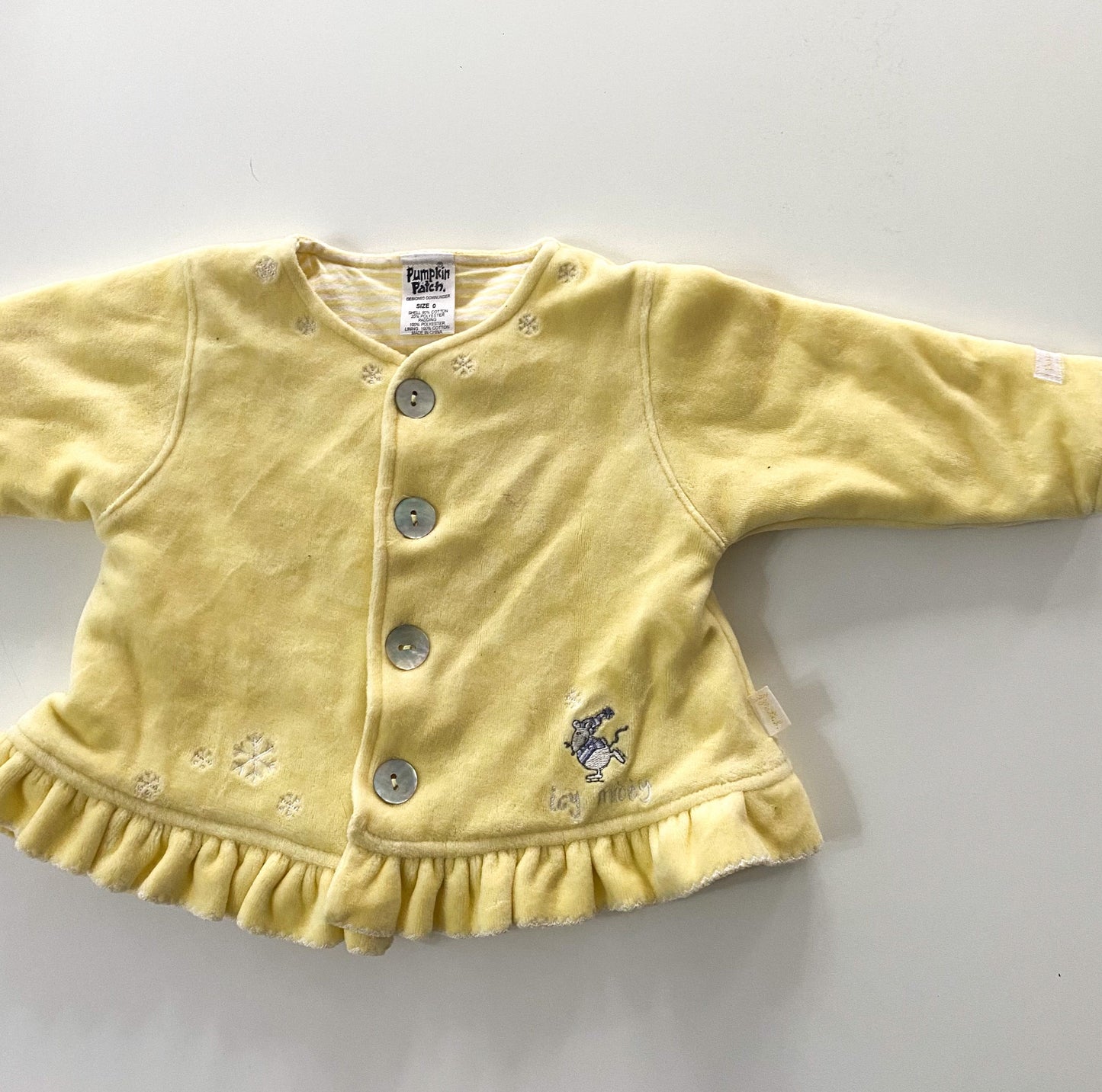 Vintage Pumpkin Patch Velour Cardigan - Size 6-12M