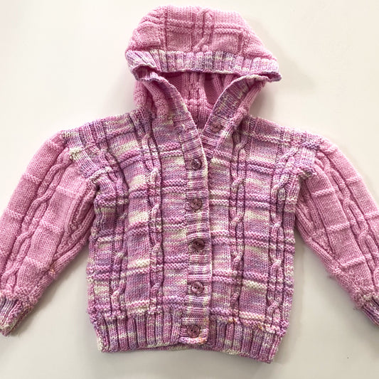 Handmade Cable Knit Cardigan - Size 4
