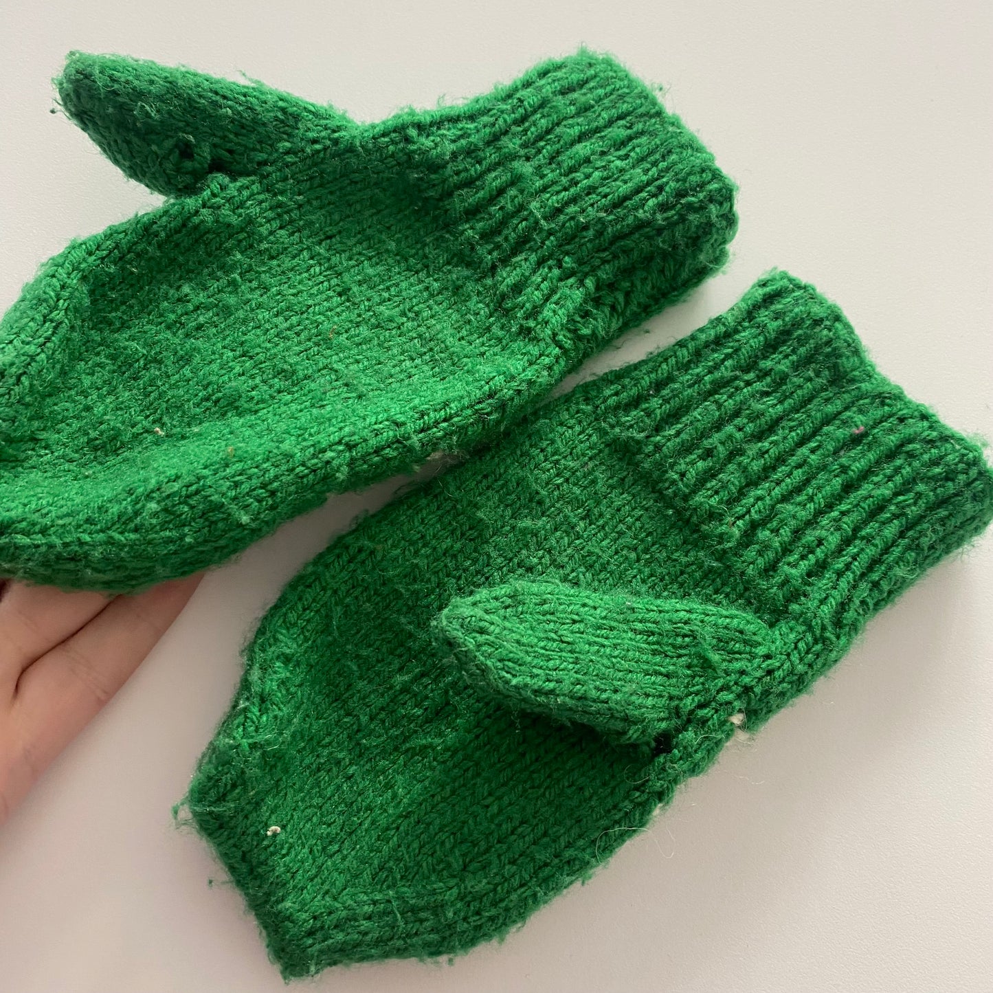 Handmade Knit Mittens - Size Toddler (FLAW)