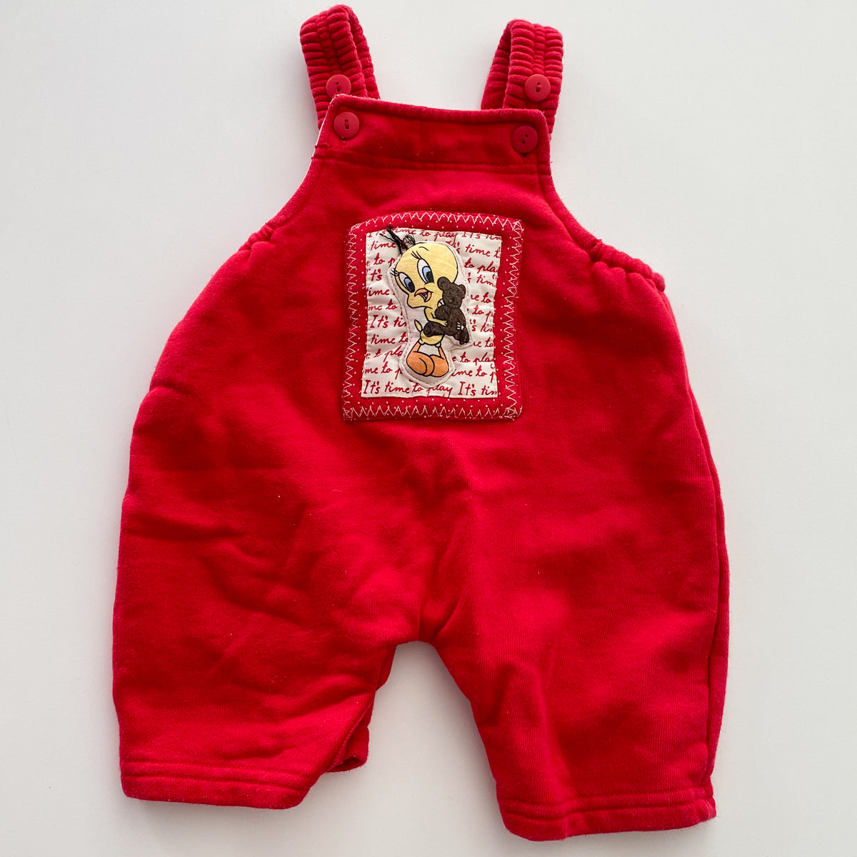 Vintage Warner Brothers Loony Tunes Tweety Overalls - Size 3M