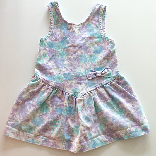 Vintage Floral Denim Dress - Size 4
