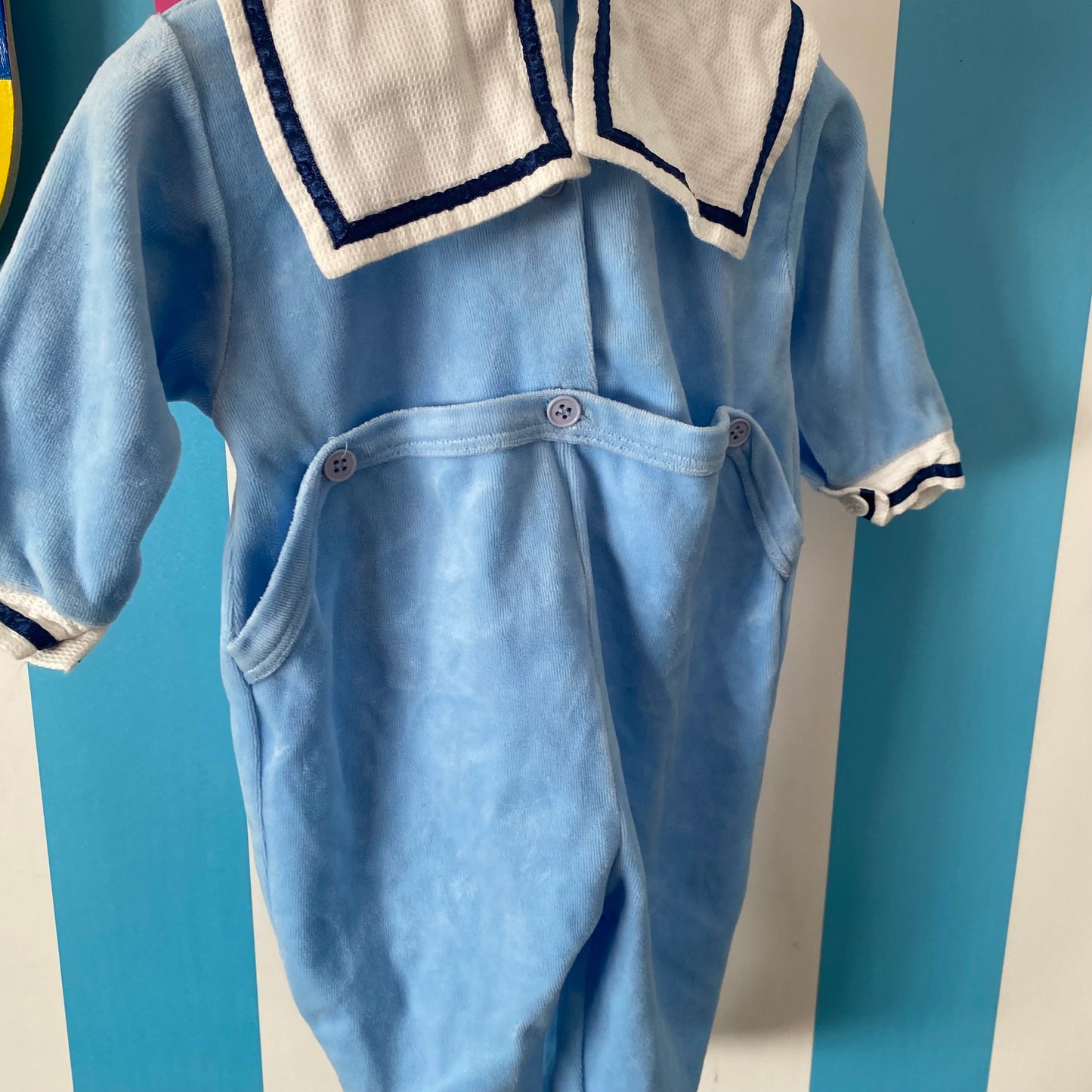 Vintage Teeny Weeny Velour Footed Suit - Size 6M