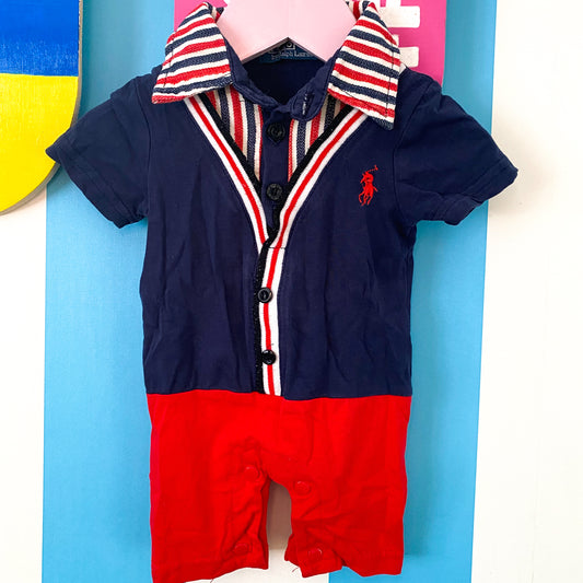 DUPE Ralph Lauren Romper - Size 3-6M