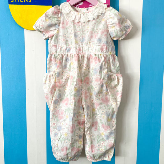 Vintage Baby Dior Floral Romper - Size 2