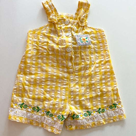 Vintage Gingham Shortalls - Size 2