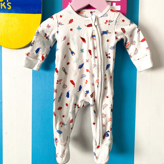 Joules Peter Rabbit Zip Footed Suit - Size NB
