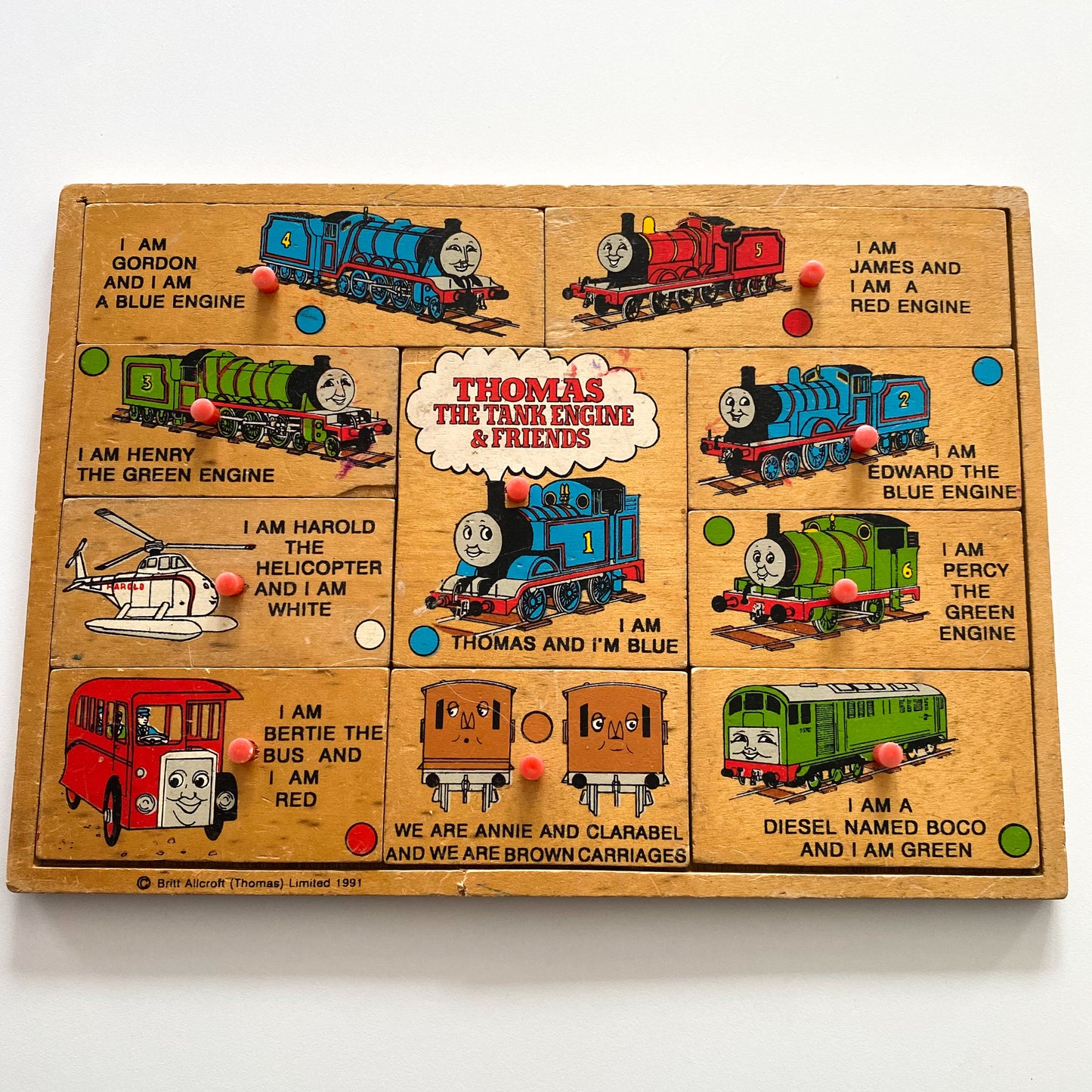 Vintage Thomas The Tank Engine Wooden Puzzle
