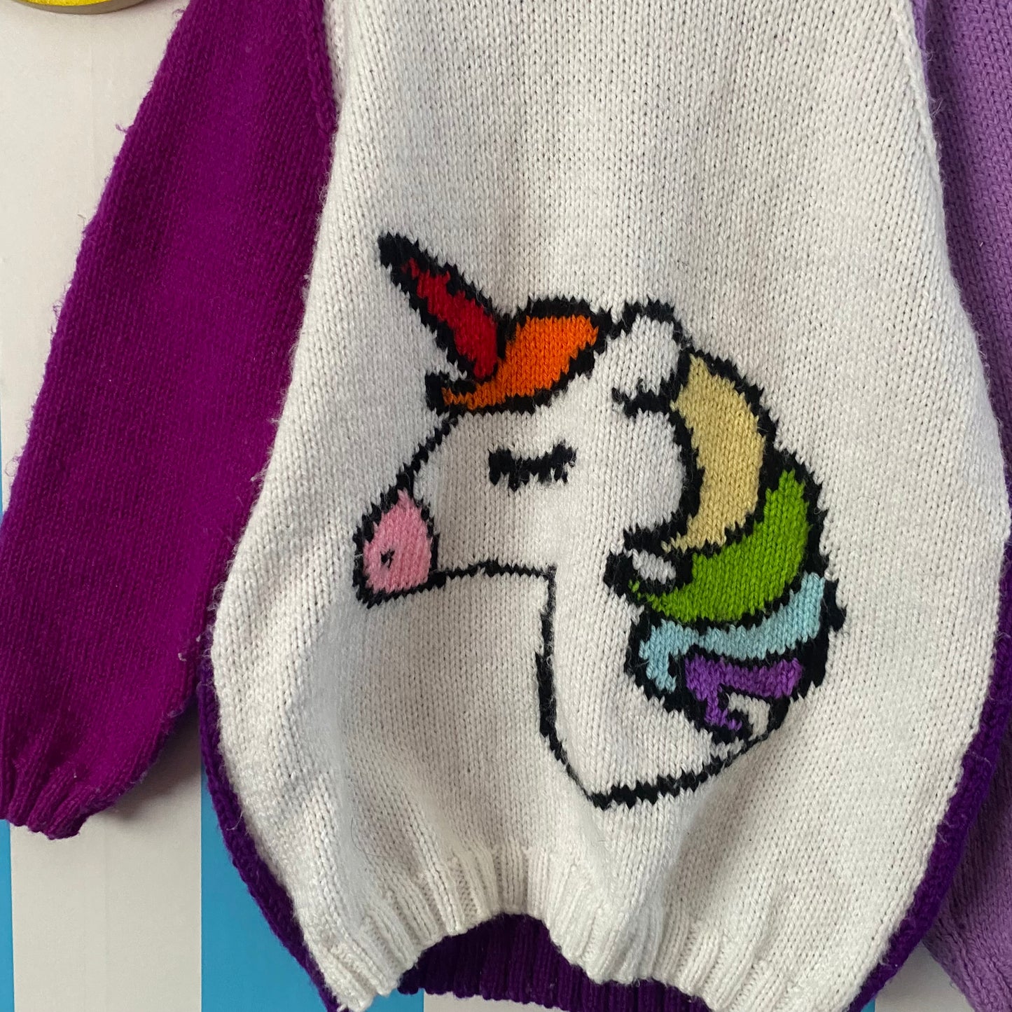 Handmade Unicorn Knit Jumper - Size 8