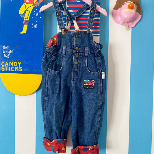 Vintage Spud Kids Denim Overalls - Size 1-2Y