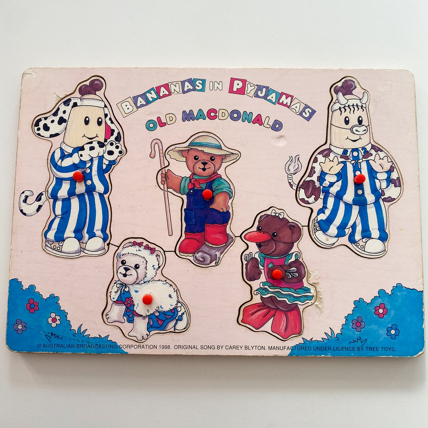 Vintage Bananas In Pyjamas Wooden Puzzle
