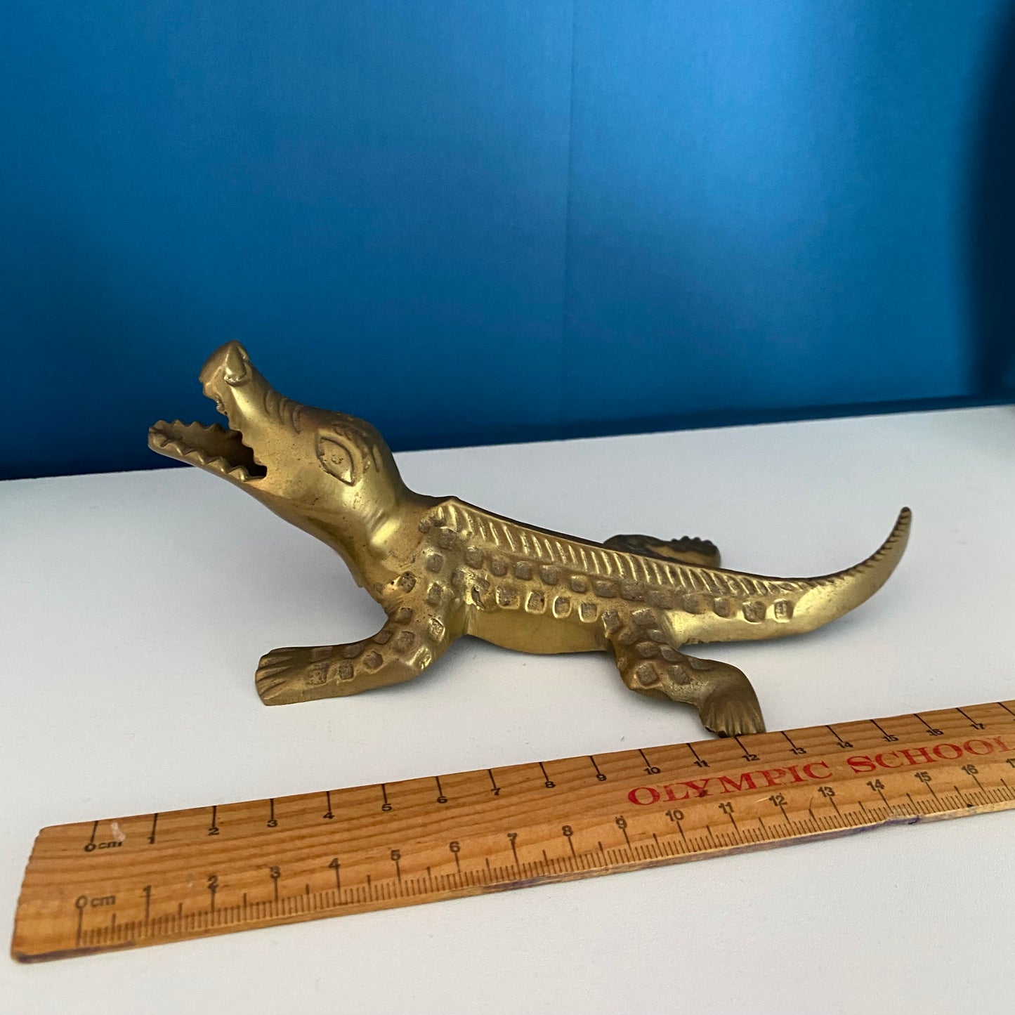 Vinage Brass Crocodile