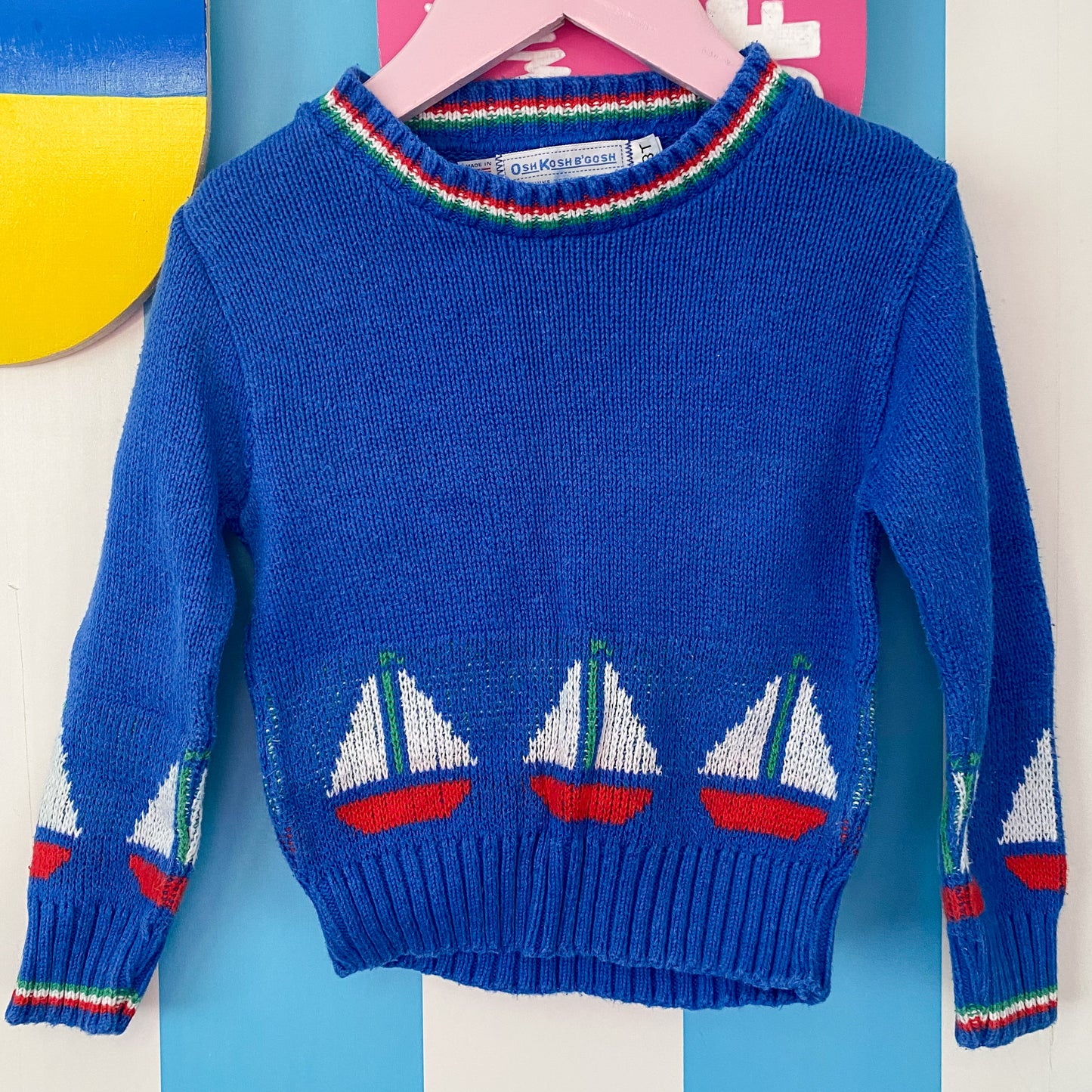 Vintage Oshkosh Sailboat Jumper - Size 3