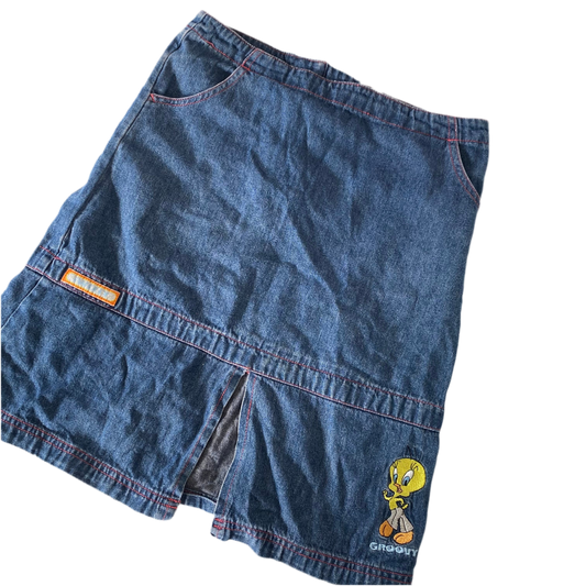 Vintage Loony Tunes Denim Skirt - Size 8