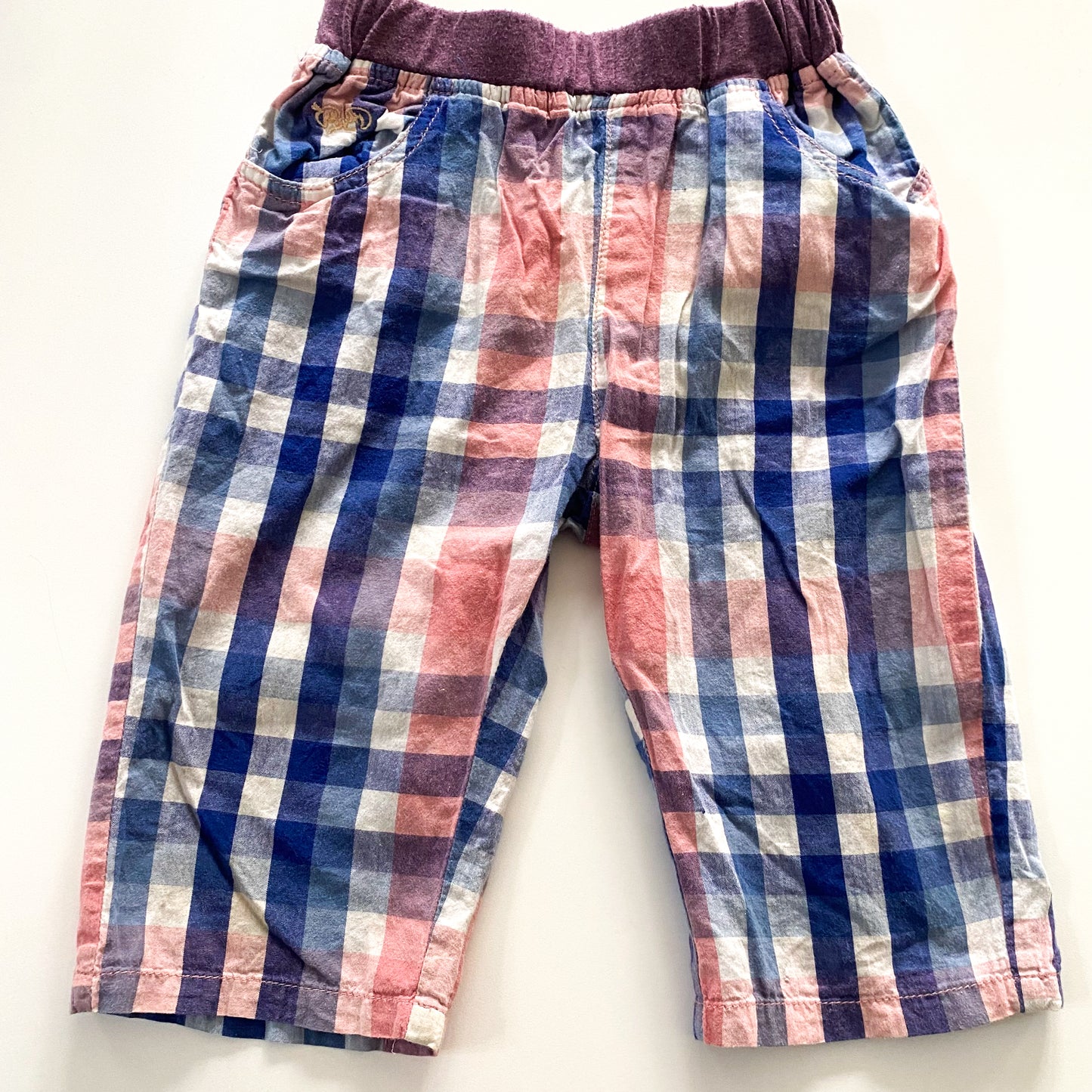 Plaid Cotton Pants - Size 3-4Y