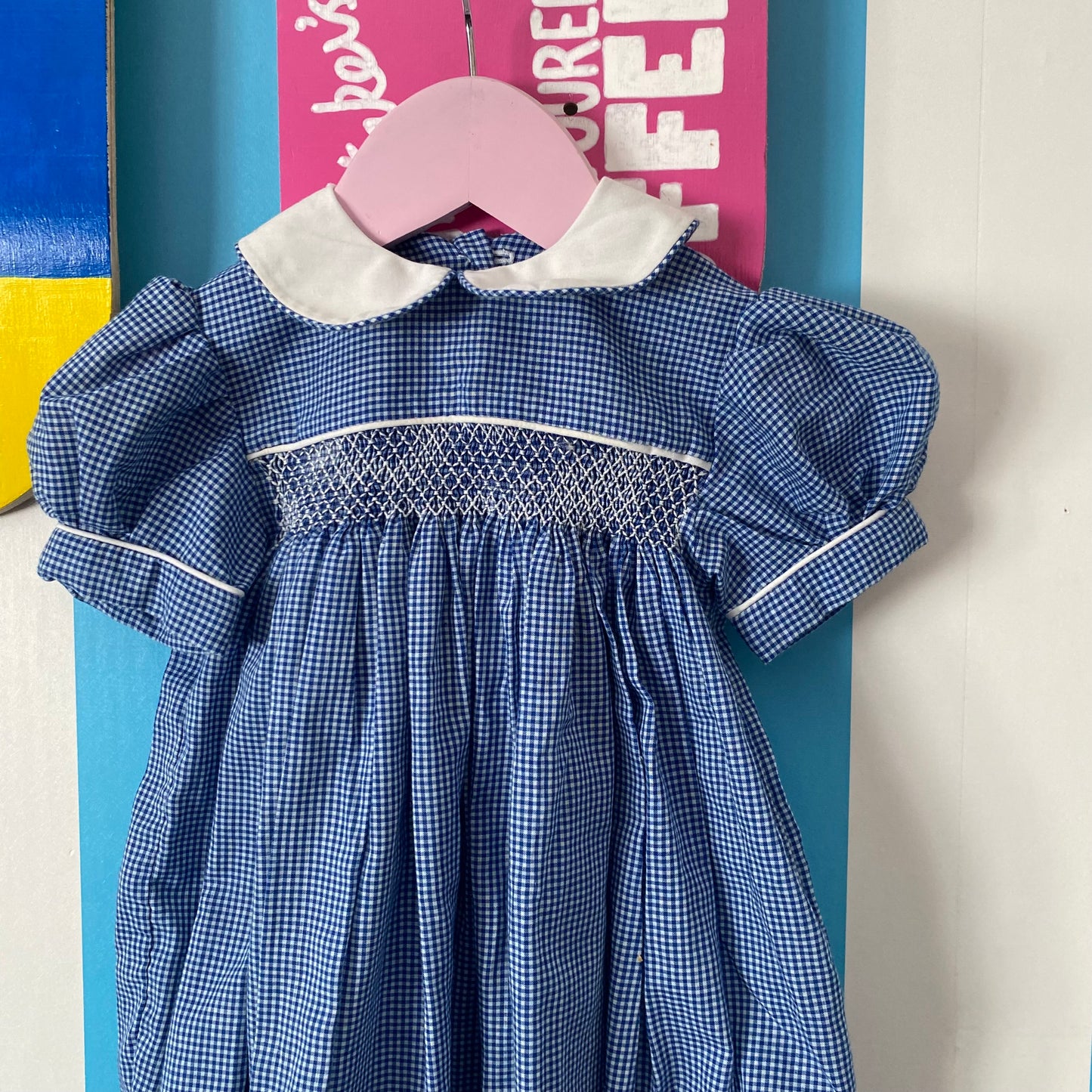 Vintage Handmade Smocked Romper - Size 1