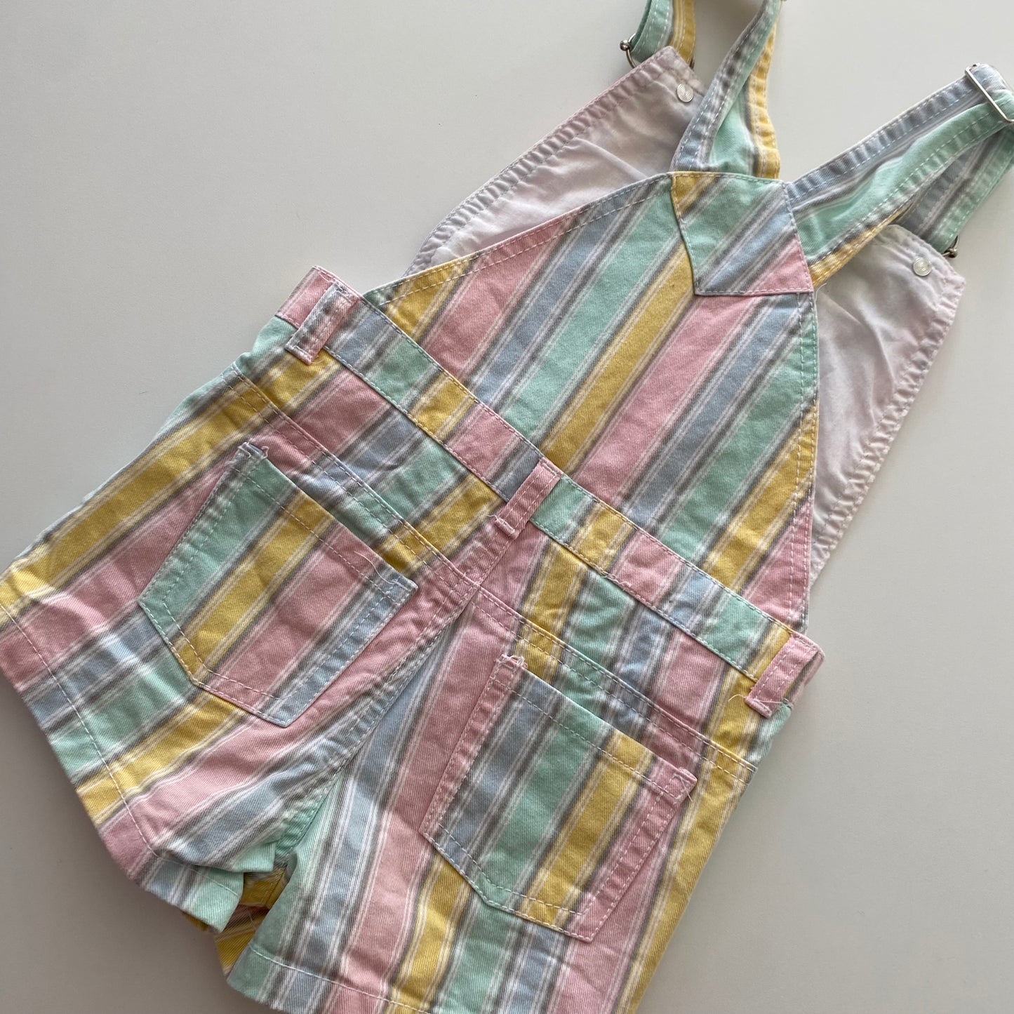 Pastel Rainbow Unicorn Shortalls - Size 5