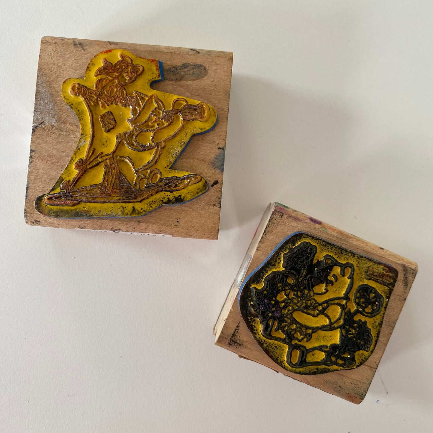 Vintage Winnie The Pooh Wooden Stamps
