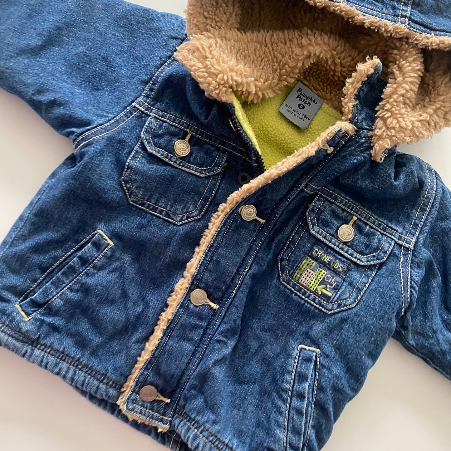 Vintage Pumpkin Patch Denim Jacket - Size 6-12M
