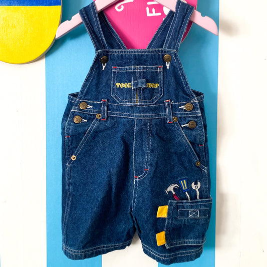 Vintage Teeny Weeny Denim Shortalls - Size 18M