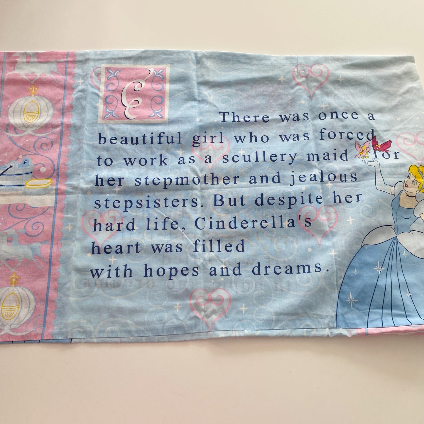 Vintage Disney Princess Cinderella Pillowcase
