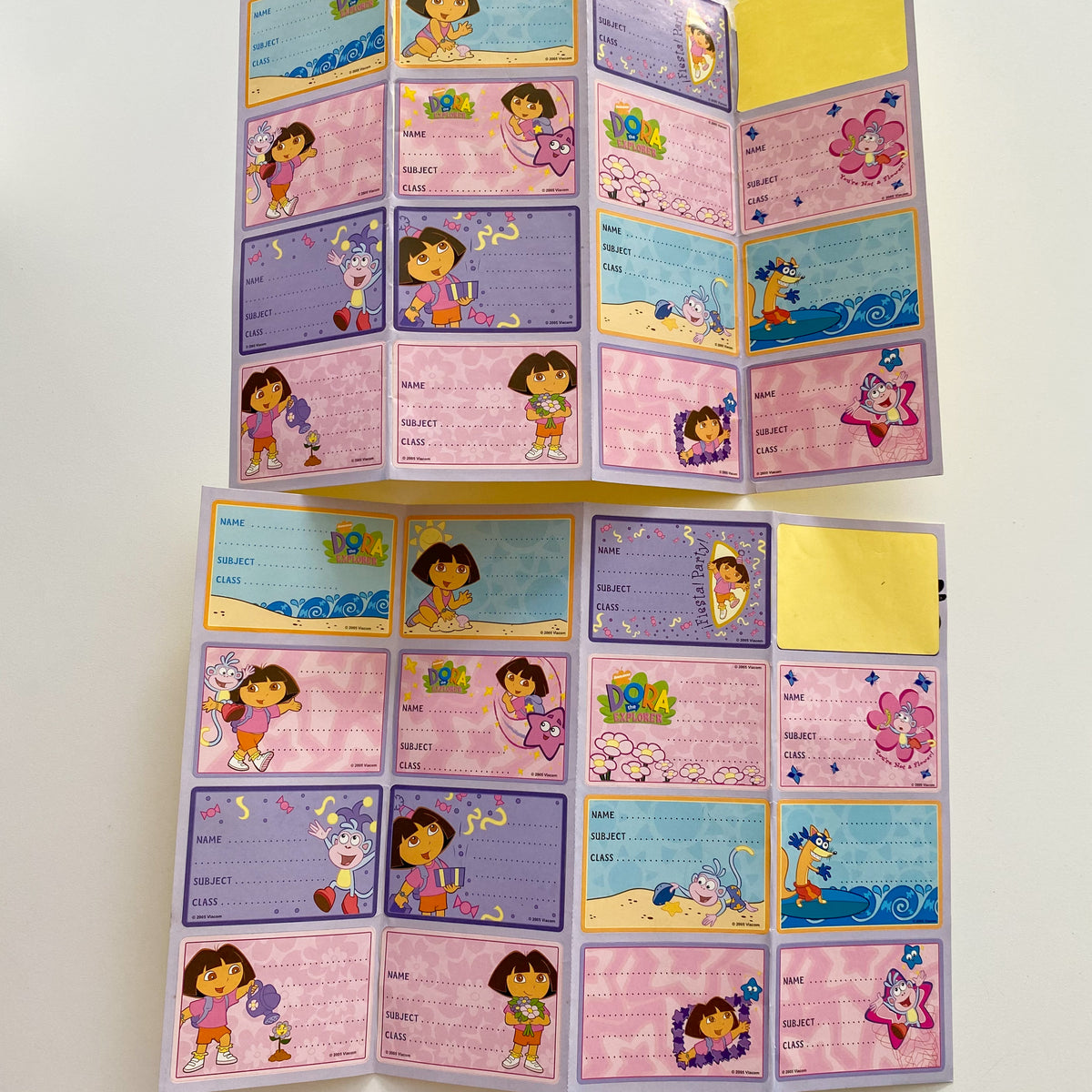 Vintage Dora The Explorer School Book Stickers