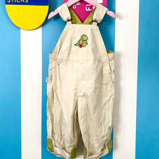 Y2K Target Dinosaur Overalls - Size 2