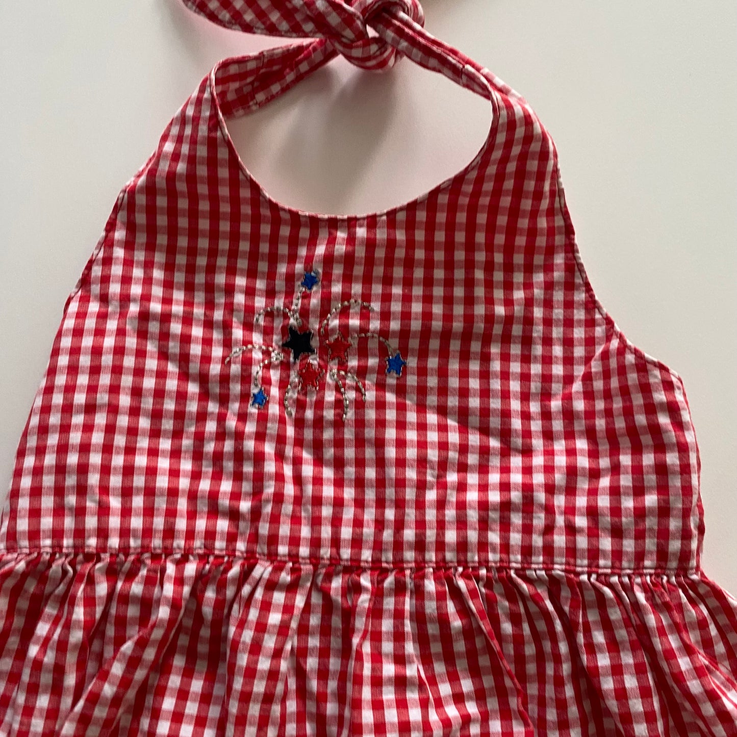 Y2K Gingham Halter Neck Dress - Size 1