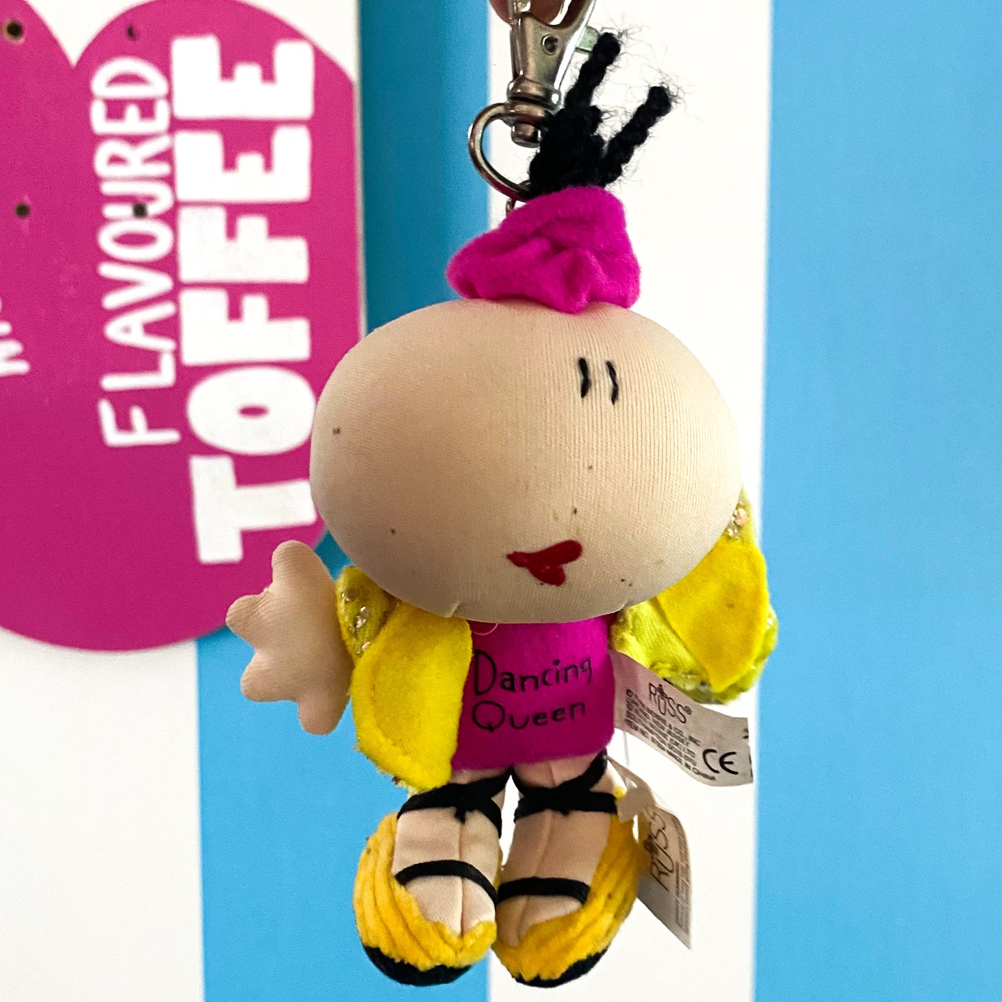 Y2K Russ Berrie Bubblegum Bods "Dancing Queen" Plush Keychain
