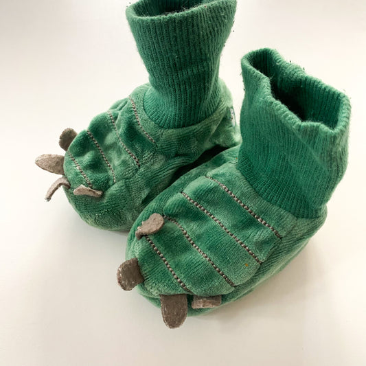 Vintage Pumpkin Patch Dinosaur Booties - Size 0-6M