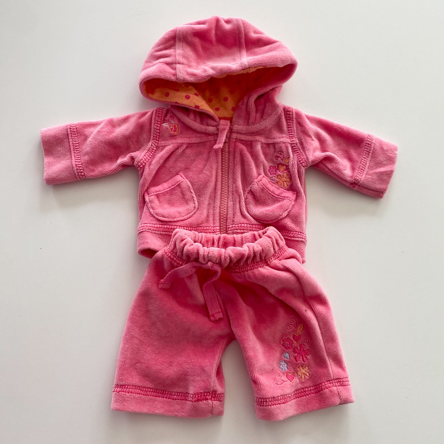 Vintage Pumpkin Patch Bear Velour Tracksuit