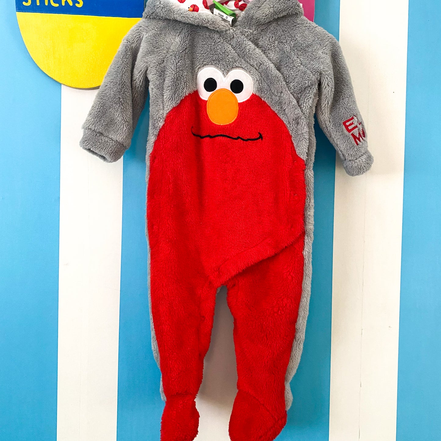 Sesame Street Elmo Footed Fleece Suit - Size 6-12M