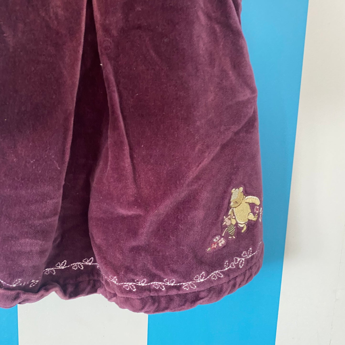 Vintage Disney Winnie The Pooh Velour Dress - Size NB